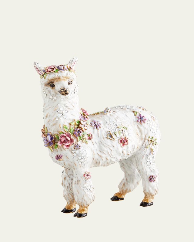 Llama with Flowers Objet